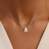 925 Sterling Silver Pear Cut Yellow Topaz Swirl Pendant Necklace for Women