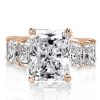 Rose Gold Created White Sapphire Engagement Ring - Radiant Eternity Design