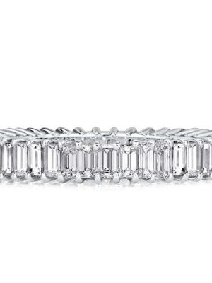 Sterling Silver Eternity Wedding Band with 2.94 CT. TW. Baguette Stones