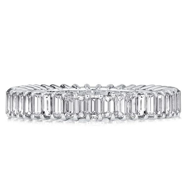 Sterling Silver Eternity Wedding Band with 2.94 CT. TW. Baguette Stones