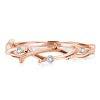 Rose Gold Braided Twig Ring - Sterling Silver Wedding Band