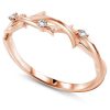 Rose Gold Braided Twig Ring - Sterling Silver Wedding Band