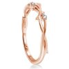 Rose Gold Braided Twig Ring - Sterling Silver Wedding Band