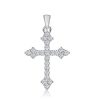 Sterling Silver Cross Necklace Pendant for Women with Rhodium Finish