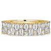 Vintage Style Baguette White Sapphire Wedding Band in Sterling Silver