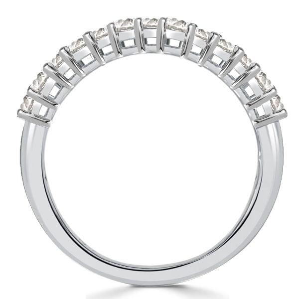 Vintage Style Baguette White Sapphire Wedding Band in Sterling Silver