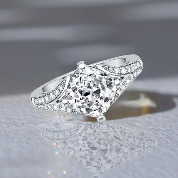 3.00 CT. TW. Cushion Cut Engagement Ring for Women in Sterling Silver
