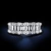 Marquise & Emerald Cut Half Eternity Wedding Band - Sterling Silver