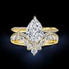 Pear Cut Bridal Set - Sterling Silver Engagement Ring Set with Gemstones