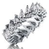Pear Cut Eternity Wedding Band - Sterling Silver & Created White Sapphires