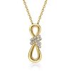 Infinity White Sapphire Pendant Necklace in 18K Gold Plated Sterling Silver