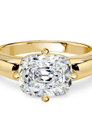 Cushion Cut Promise Ring | 18K Gold Plated Sterling Silver Engagement Ring