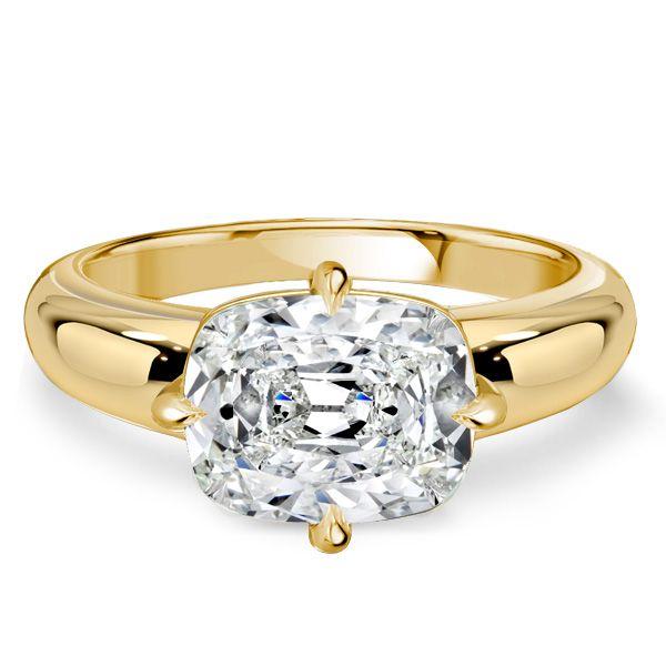 Cushion Cut Promise Ring | 18K Gold Plated Sterling Silver Engagement Ring