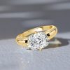 Cushion Cut Promise Ring | 18K Gold Plated Sterling Silver Engagement Ring