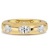 Oval Cut Flush Setting Eternity Wedding Band for Women in 18K Gold Plated Sterling Silver