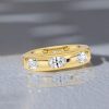 Oval Cut Flush Setting Eternity Wedding Band for Women in 18K Gold Plated Sterling Silver
