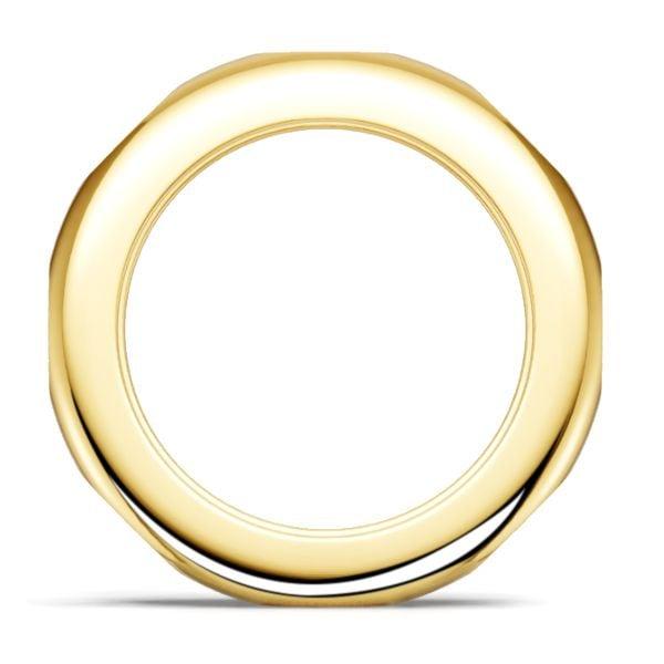 Oval Cut Flush Setting Eternity Wedding Band for Women in 18K Gold Plated Sterling Silver