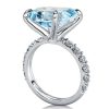 Emerald Cut Aquamarine 3-Piece Wedding Ring Set in Rhodium-Plated Sterling Silver