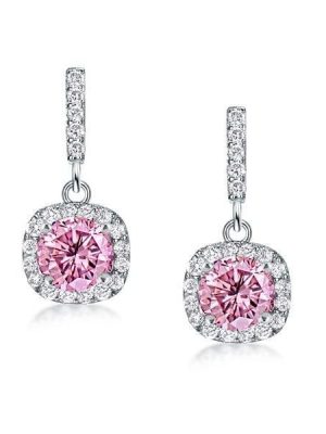 Pink Drop Earrings | Genuine 925 Sterling Silver | Women's Fashion Jewelry