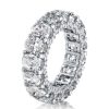 Oval Created White Sapphire Eternity Wedding Band in Sterling Silver