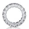 Oval Created White Sapphire Eternity Wedding Band in Sterling Silver