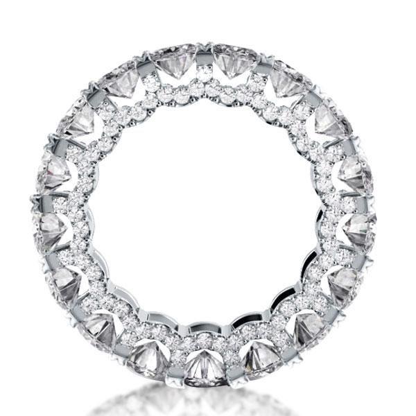 Oval Created White Sapphire Eternity Wedding Band in Sterling Silver