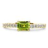 Peridot Emerald Cut Wedding Band for Women - Sterling Silver, Gold & Rose Gold Options