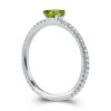 Peridot Emerald Cut Wedding Band for Women - Sterling Silver, Gold & Rose Gold Options