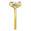 Oval Cut Solitaire Engagement Ring - 18K Gold Plated Sterling Silver, 3CT
