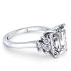 White Sapphire Bridal Set - Sterling Silver Six Stone Engagement Ring