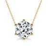 Sterling Silver Round Cut Pendant Necklace - Simple & Elegant