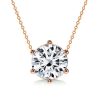 Sterling Silver Round Cut Pendant Necklace - Simple & Elegant