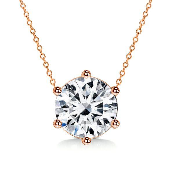 Sterling Silver Round Cut Pendant Necklace - Simple & Elegant
