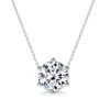 Sterling Silver Round Cut Pendant Necklace - Simple & Elegant