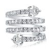 Multi Row Spiral Engagement Ring in Rhodium-Plated 925 Sterling Silver