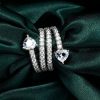 Multi Row Spiral Engagement Ring in Rhodium-Plated 925 Sterling Silver