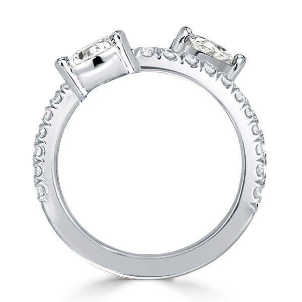 Multi Row Spiral Engagement Ring in Rhodium-Plated 925 Sterling Silver