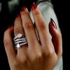 Multi Row Spiral Engagement Ring in Rhodium-Plated 925 Sterling Silver