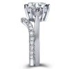 Three Stone White Sapphire Wedding Band Set in Sterling Silver