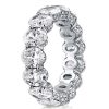 Classic Oval Cut Sterling Silver Shared Prong Wedding Band - 9.5 CTW