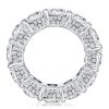 Classic Oval Cut Sterling Silver Shared Prong Wedding Band - 9.5 CTW