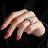 Classic Oval Cut Sterling Silver Shared Prong Wedding Band - 9.5 CTW