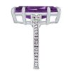 Marquise Cut Created Amethyst Engagement Ring in Rhodium Plated Sterling Silver