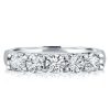 Sterling Silver Half Eternity Five Stone Wedding Band - 0.25 CT