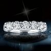 Sterling Silver Half Eternity Five Stone Wedding Band - 0.25 CT