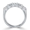 Sterling Silver Half Eternity Five Stone Wedding Band - 0.25 CT