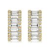 Triple Row Baguette Hoop Earrings - 925 Sterling Silver, Gold & Rose Gold Options