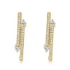 Golden Pear Cut Hoop Earrings - 18K Gold Plated Sterling Silver