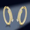 Golden Pear Cut Hoop Earrings - 18K Gold Plated Sterling Silver