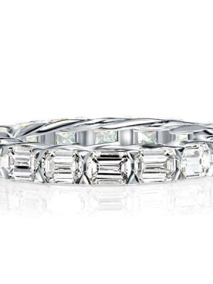 Vintage Baguette Wedding Band Ring | 4.00 CT. TW. Simulated Stones | Sterling Silver
